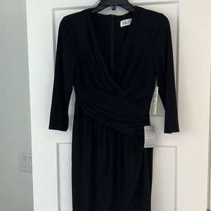 Women’s black midi wrap dress